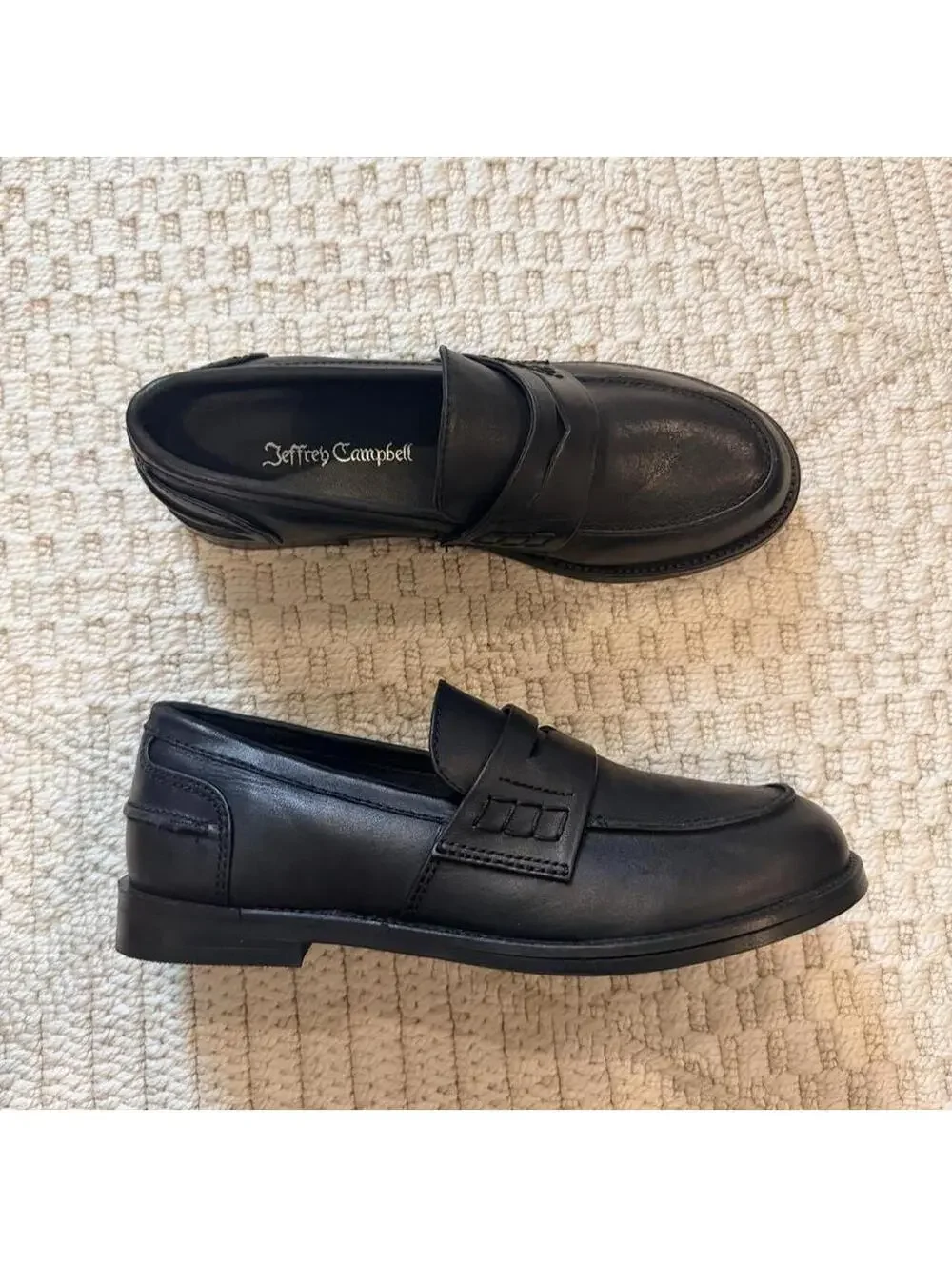 Jeffrey Campbell Studentz Penny Loafers in Black